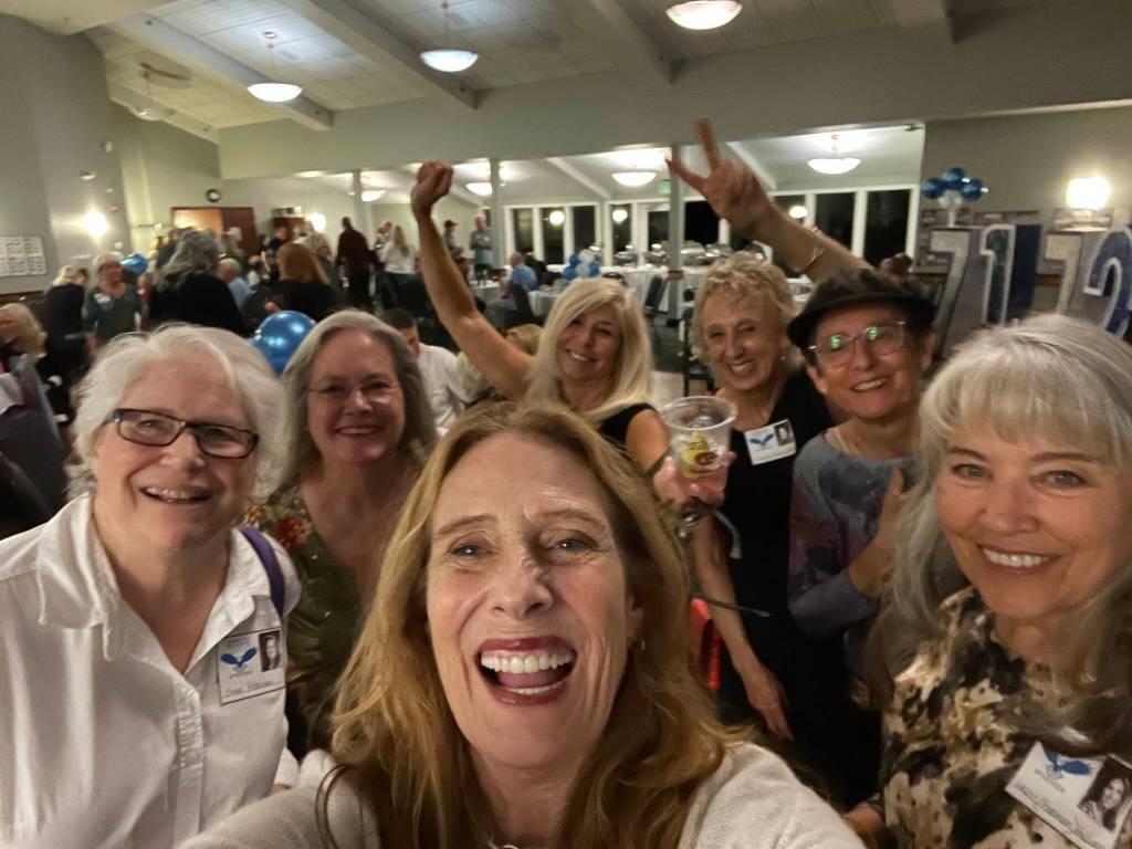 From left to right: Grace Hitchman, Liz Willis Sebren, Barb Lloyd Weaver, Cheryl Medres Temple, Chris Dutton, Laurie Gulian and Pam Dickinson.