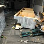 The staff members of DJ Trophy, Awards & Engraving remained on scene until 3 a.m. cleaning up the store after a suspect rammed a truck into the building and stole several items. Federal Way Police photo