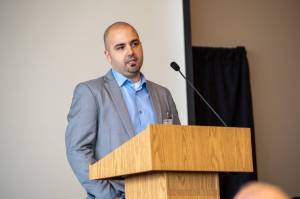 Photos courtesy of Mel Ponder Photography and MSC
Adam, who was connected with the MSCs employment and education resources during his late teenage years, speaks at the luncheon on Oct. 20.
