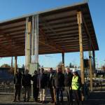 Elected and school officials celebrate the new Pre-Apprenticeship Program courtyard at Federal Way High School on Nov. 14. Olivia Sullivan/the Mirror