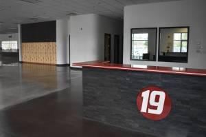 Inside Fitness 19, all that is left is the lockers and the companys logo desk as of November. Ben Ray/the Mirror
