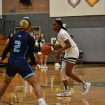 Photos by Ben Ray/the Mirror
Beamer senior captain Kayanna Jackson conducts the offense en route to a win over the Rams.