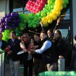 City officials and Amazon Fresh staff help cut the ribbon on opening day of the Amazon Fresh store. Olivia Sullivan/the Mirror