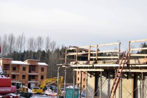 The new mixed-use residential development is seen from 1st Avenue S. Photo by Alex Bruell