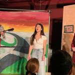 Alinea Kirshenbaum, in the black-and-white striped shirt, debuted her musical City of Lights this month at the Federal Way Public Academy. Photos taken and shared by Valerie Bradshaw, FWPA Office Manager / Registrar.