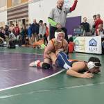 TJ senior Kayle Bearson working his opponent in his semi-final matchup. Ben Ray / The Mirror