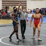 Todd Beamers Sekou Bangoura advances to his finals match during the regional tournament. Ben Ray / The Mirror
