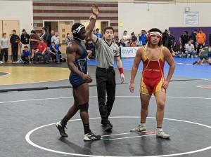 Todd Beamers Sekou Bangoura advances to his finals match during the regional tournament. Ben Ray / The Mirror