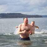 More than a dozen people plunged into the chilly waters of the Puget Sound on Saturday, March 10, for the Marine Hills Swim and Tennis Club Polar Bear Plunge. Alex Bruell / The Mirror