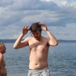 More than a dozen people plunged into the chilly waters of the Puget Sound on Saturday, March 10, for the Marine Hills Swim and Tennis Club Polar Bear Plunge. Alex Bruell / The Mirror