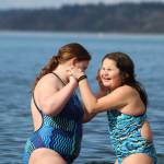More than a dozen people plunged into the chilly waters of the Puget Sound on Saturday, March 10, for the Marine Hills Swim and Tennis Club Polar Bear Plunge. Alex Bruell / The Mirror
