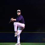 Decatur starting pitcher JJ Henning eyes down the Lion hitters. Ben Ray / The Mirror