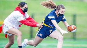 The Tacoma Girls NFL Flag Football Club kicked off their inaugural season with a jamboree on Saturday, May 8, 2021. Photo courtesy of Seattle Seahawks