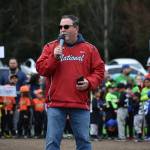 Fields Scheduler Rick Adams shows off his talent as he sings the national anthem. Ben Ray / The Mirror