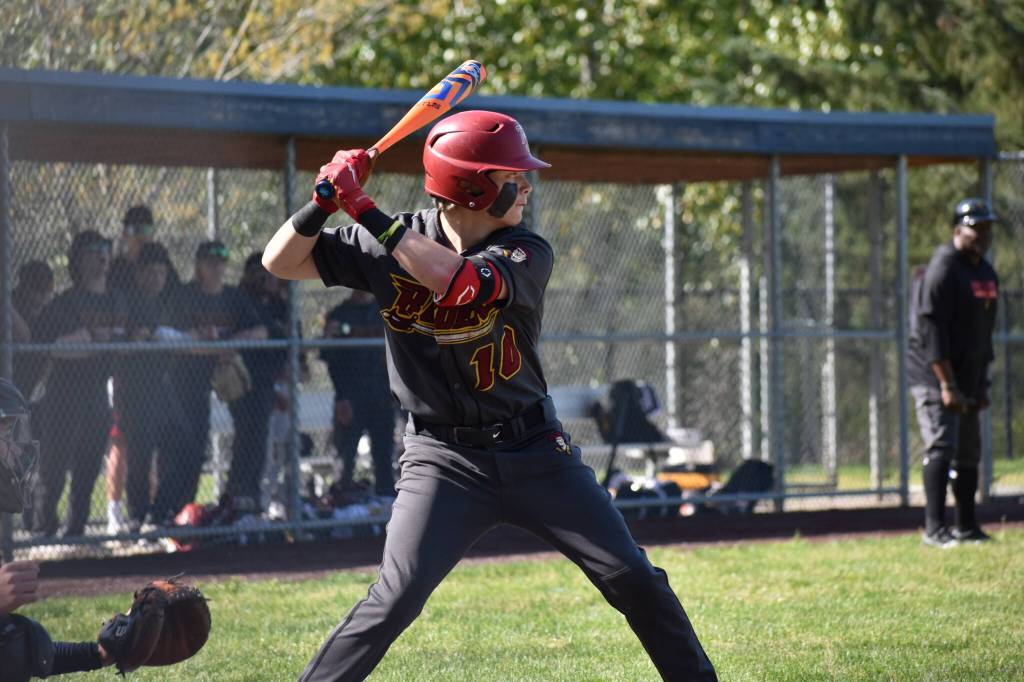 Kyler Herwick at the plate for Thomas Jefferson.