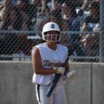 Kahea Sharpe gets fired up after scoring the first run in the Decatur game against Skyview. Ben Ray / The Mirror