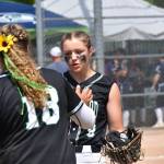 NPSL Player of the year Sarah Wright congradulates first teamer Gabby Greenwood. Ben Ray / The Reporter