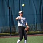 Riverside centerfielder Seneca Aarstad makes a throw to the infield. Ben Ray / The Reporter