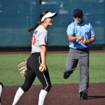 Riverside infielder Jossy Taylor celebrates throwing a runner out at second base. Ben Ray / The Reporter