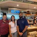 Danny and Darshana Banwait with manager Tanisha on June 3. Olivia Sullivan / the Mirror