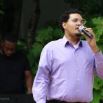 Singer Marquis Hale and keyboard player Dominique Duncan perform More Than Anything during the citys Juneteenth flag raising. Alex Bruell / The Mirror