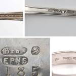 Examples of silver and silver plating marks. Photo courtesy of FWC Jewelers