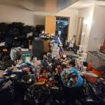 Courtesy of the Renton Police Department
Stolen merchandise piles high at the Federal Way residence of a man suspected of trafficking in stolen merchandise.