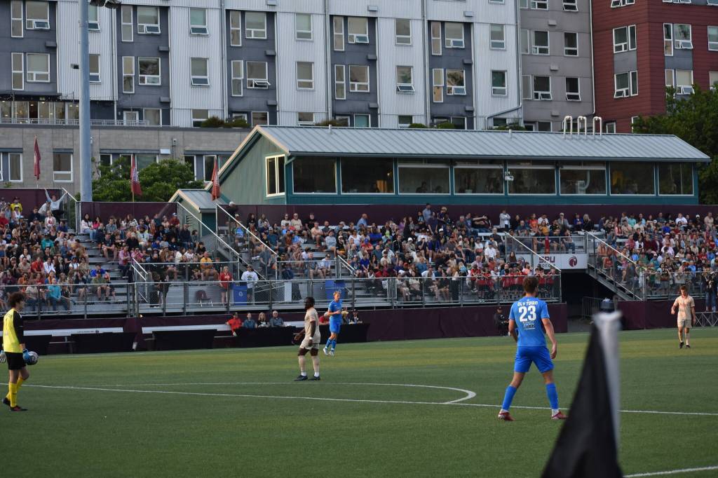 Packed stands at Interbay Stadium in Ballard. Ben Ray / The Mirror