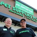 COO Brandon Fischer (left) and owner Bob Fischer are the names behind the store at Federal Ways new Pet Supplies Plus, located next to and around the corner from Amazon Fresh at The Commons mall. Alex Bruell / The Mirror