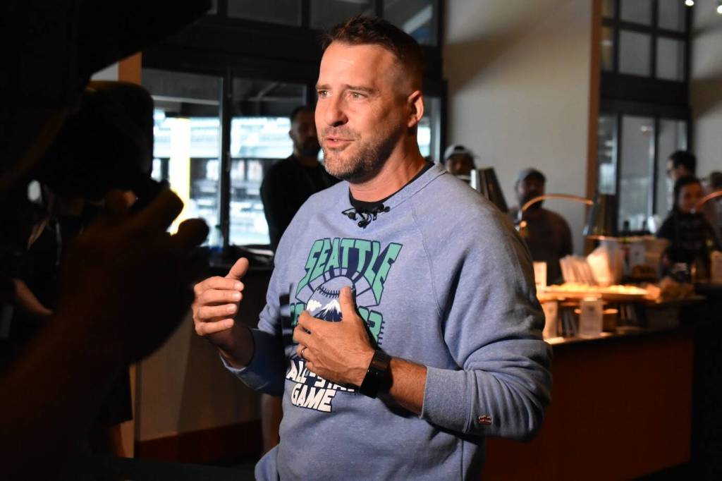 Malcolm Rogel, vice president of fan experience, speaks at T-Mobile Park on July 7. Ben Ray / The Mirror