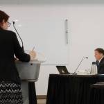 Inquest program attorney Cady Nicol questions Corporal Bassett on August 14, 2023. (Photo by Keelin Everly-Lang/The Mirror)