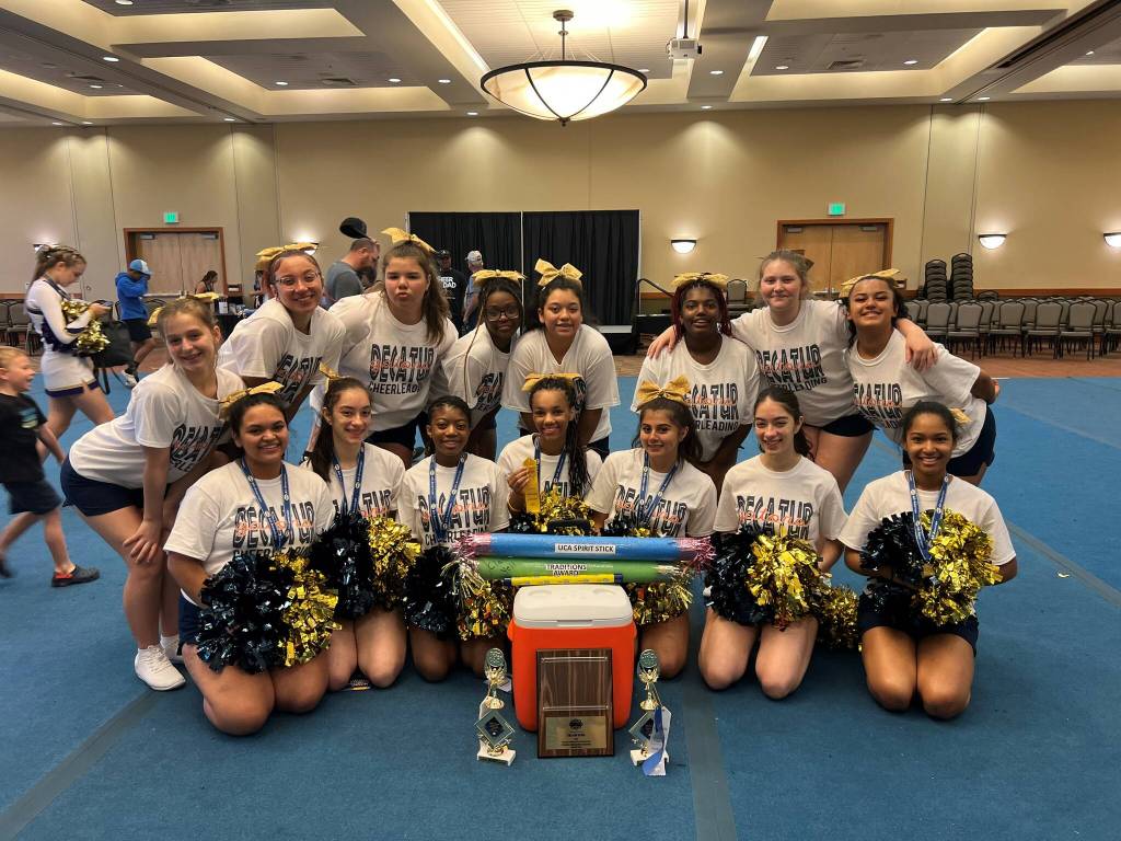 Photo provided by DHS
Decatur High School cheer team.
