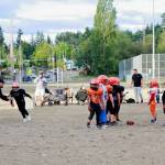 Photo by Keelin Everly-Lang / The Mirror
Hawks players at a recent practice, a block from where the Aug. 17 drive-by shooting occurred.