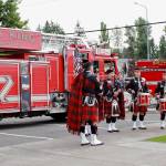 After a moment of silence, Puget Sound Pipes and Drums performed in honor of those that had fallen. Photo by Keelin Everly-Lang / The Mirror