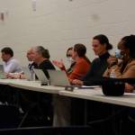 Members of the cabinet for FWPS prepare to deliver their annual back to school updates of the areas of school service that they oversee. Photo by Keelin Everly-Lang /The Mirror.
