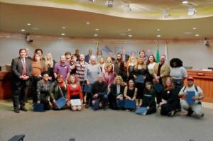 Photo by Keelin Everly-Lang / The Mirror
Volunteers for Bella Reds Back to School haircut event received certificates and celebration at the recent Federal Way City Council meeting.