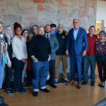 Photos by Keelin Everly-Lang / The Mirror
Gov. Jay Inslee poses with local Oxford House chapter representatives, residents and outreach workers along with staff from the Washington Healthcare Authority in Federal Way.