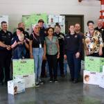 Representatives from South King Firefighters Foundation, Valley Professional Firefighters (firefighters from Valley Regional Fire Authority), Kent Firefighters Foundation (firefighters from Puget Sound Regional Fire Authority), Des Moines Police Officers Guild, and Federal Way Police Officers Guild. Photo by Keelin Everly-Lang / The Mirror