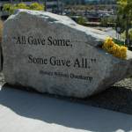 An engraved stone at the current veterans memorial in Federal Way. File photo