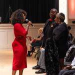 Ebony Fashion Week Founder introduces Felicia and Josey Dennis, EFWs first Fostering Fashion family. Photo by: Victor Jones (@genericvick)