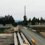 COURTESY PHOTO, State Department of Transportation
Construction on the new South 216th overpass along Interstate 5 in SeaTac. The old overpass will be demolished starting Dec. 8, causing overnight freeway closures for at least one weekend and possibly two weekends.