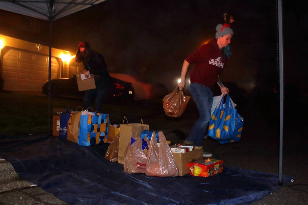 Parks staff help gather another donation of hundreds of pounds of food for local food banks.