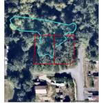 This field graphic from the application documents for building in 2023 shows the outline of the two plots of land and the wetland that overlaps them. Photo accessed from Federal Way city archives.