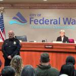 Photo by David Solano / City of Federal Way
Lt. Bryan Klingele was promoted to commander and sworn in as such at the council meeting.