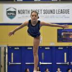 Decatur and Todd Beamer gymnastics competed in an NPSL meet at Decatur on Jan. 17. Pictured: Decatur gymnast Brooklyn Bolger on the beam. (Ben Ray/ The Mirror)