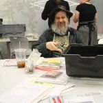 Alex Poorman was a guest at the zine making class, but also teaches a class of his own at the library called No Expectation Art. Photo by Keelin Everly-Lang / The Mirror.