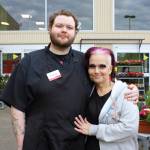 Jonathan Verbiscar and wife Lori Kline at the Fred Meyer where they now work together. Jonathan is the first graduate from FUSIONs new job skills program, which helped him secure his job and find more stability for the couple and their daughter. Photo by Keelin Everly-Lang/The Mirror