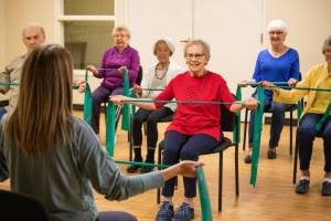 Fitness programs tailored to each residents abilities ensure everyone can enjoy the benefits of an active, heart-healthy lifestyle. Photo courtesy Village Green Senior Living