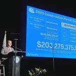 Mayor Ferrell celebrated the number of new business permit applications and construction permits that were submitted to the city in 2023. Photo by Keelin Everly-Lang / The Mirror