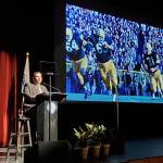 Mayor Jim Ferrell shares a football metaphor to talk about an updated permitting process on Feb. 15 at the PAEC in Federal Way. Photo by Keelin Everly-Lang / The Mirror